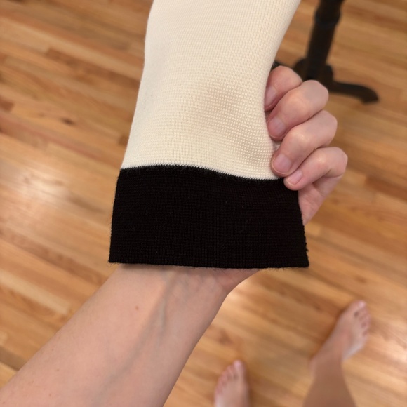 Sezane White and Black Betty Collared Cardigan, Size M; New Without Tags - Picture 4 of 10